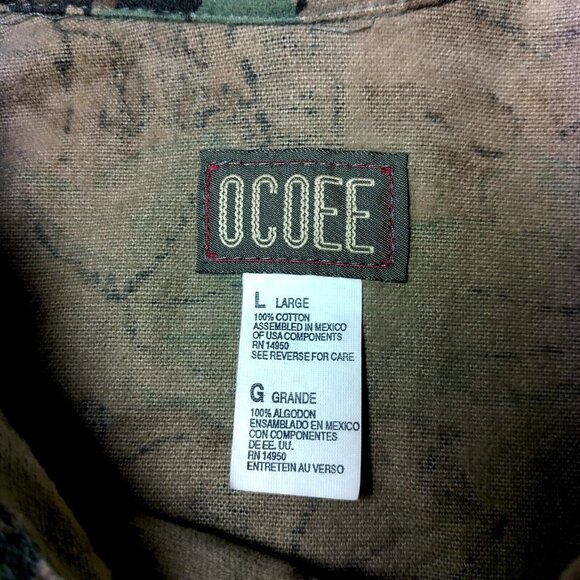 Ocoee Rabark Camouflage Jacket Men L Chamois Heavy Flannel Camo Zip Hunting Hunt - Picture 8 of 15